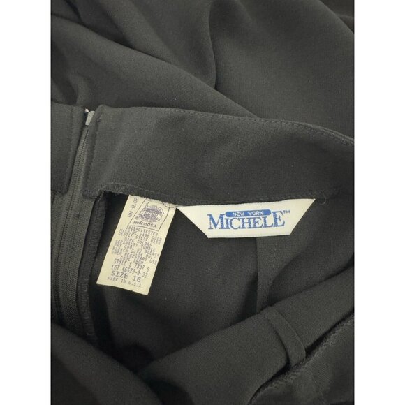 Vintage New York Michele women's maxi skirt black size 16 - Picture 4 of 11